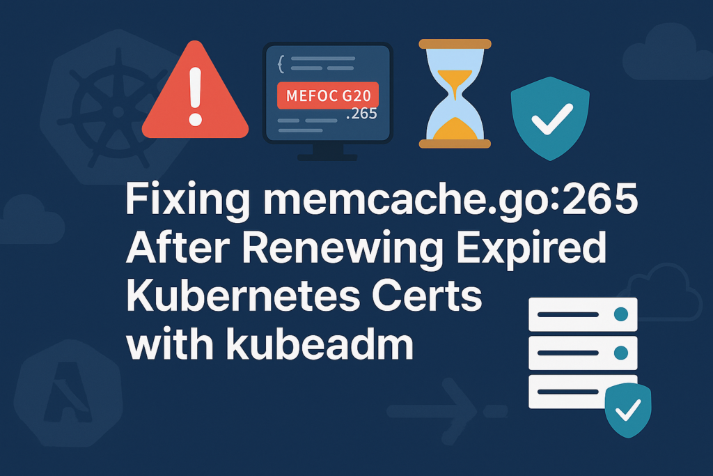 "Illustration showing a Kubernetes administrator resolving certificate expiry issues using kubeadm in a terminal environment"
