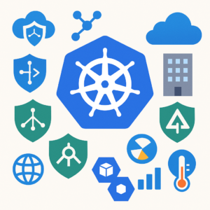 Visual overview of secure AKS architecture with Azure cloud integration, including Kubernetes, virtual networks, internal load balancer, and Azure services.